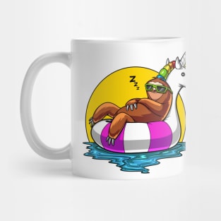 Sloth Riding Unicorn Float Mug